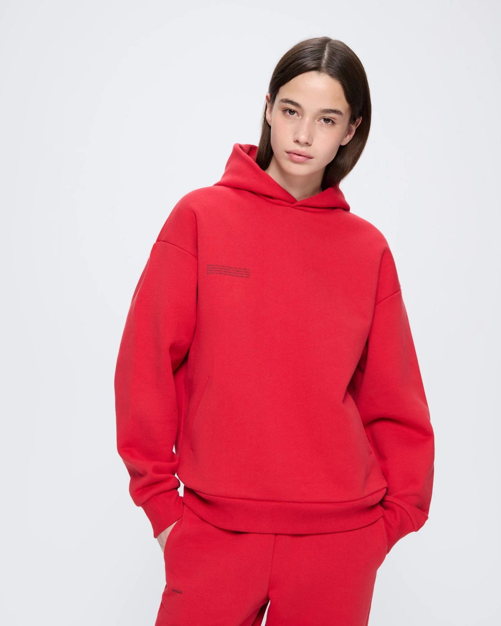 Womens 365 Heavyweight Hoodie—Goji Red