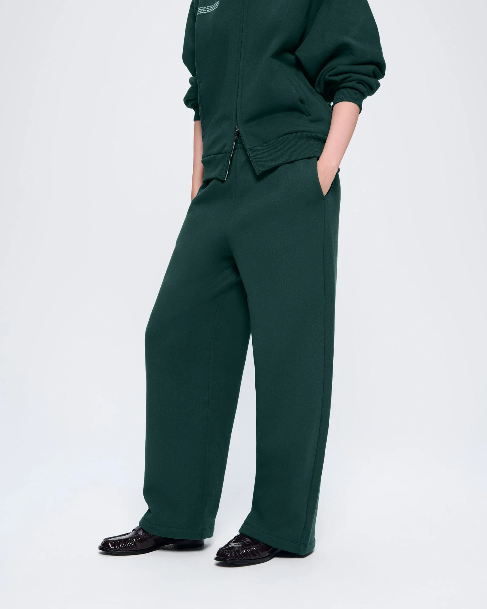 Womens 365 Heavyweight Straight Leg Track Pants—Foliage Green - Image 3