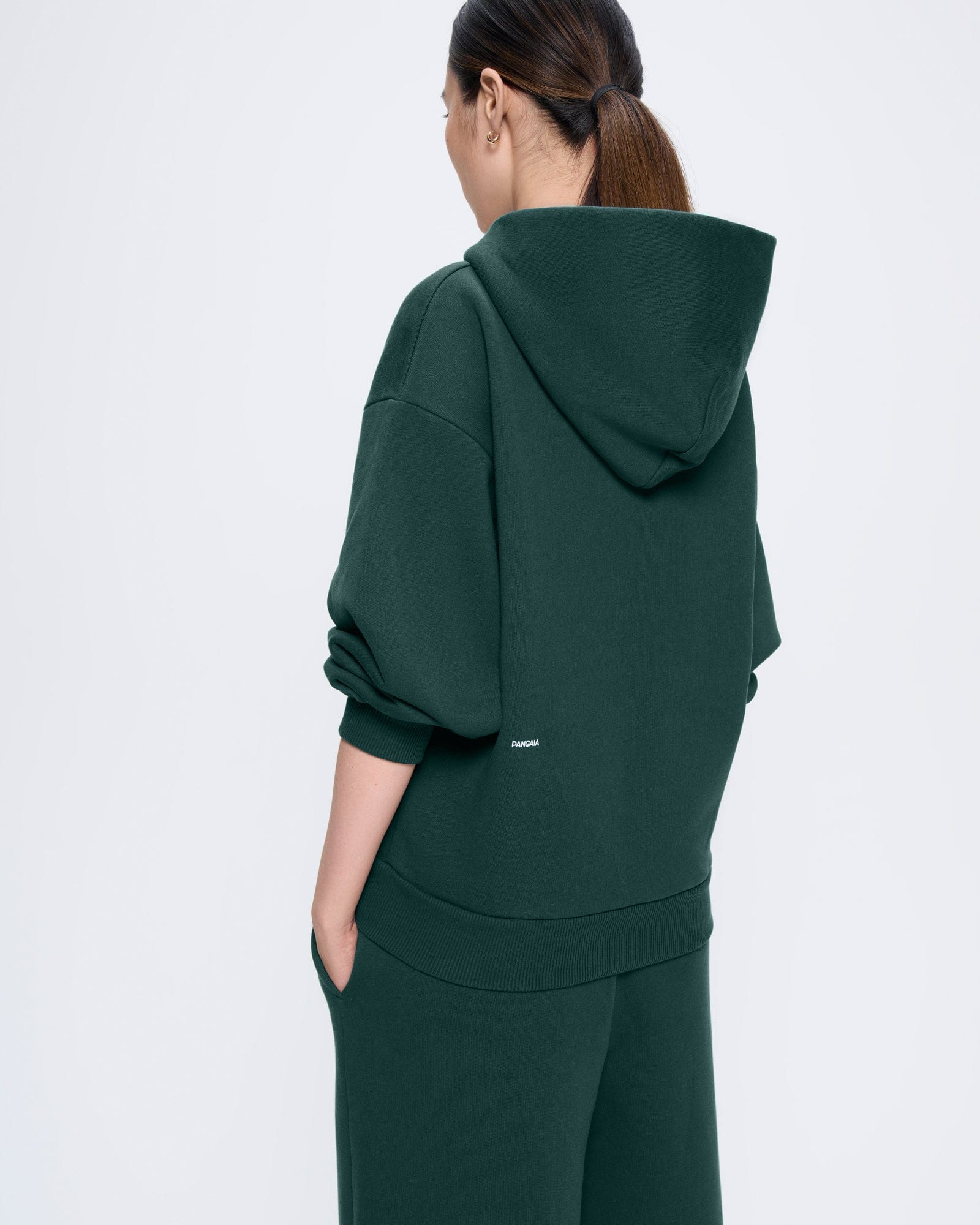Womens 365 Heavyweight Two-Way Zip-Through Hoodie—Foliage Green - Image 5