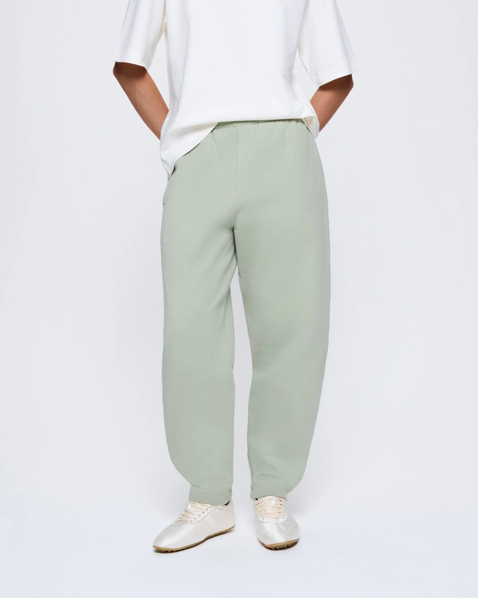 Womens DNA Barrel-Leg Track Pants—moss green - Image 3