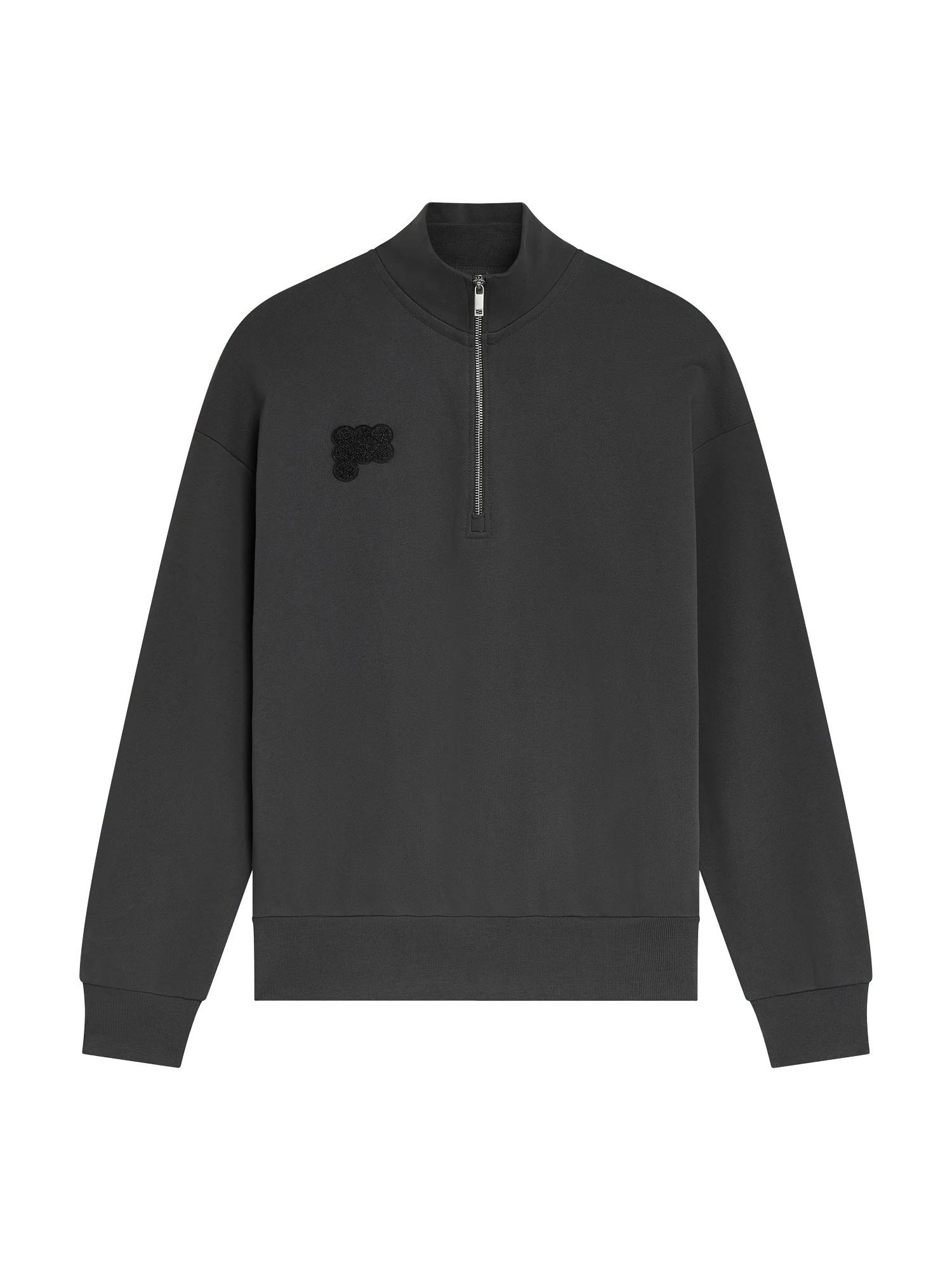 Womens Half Zip Sweatshirt—Smoked Black - Image 2