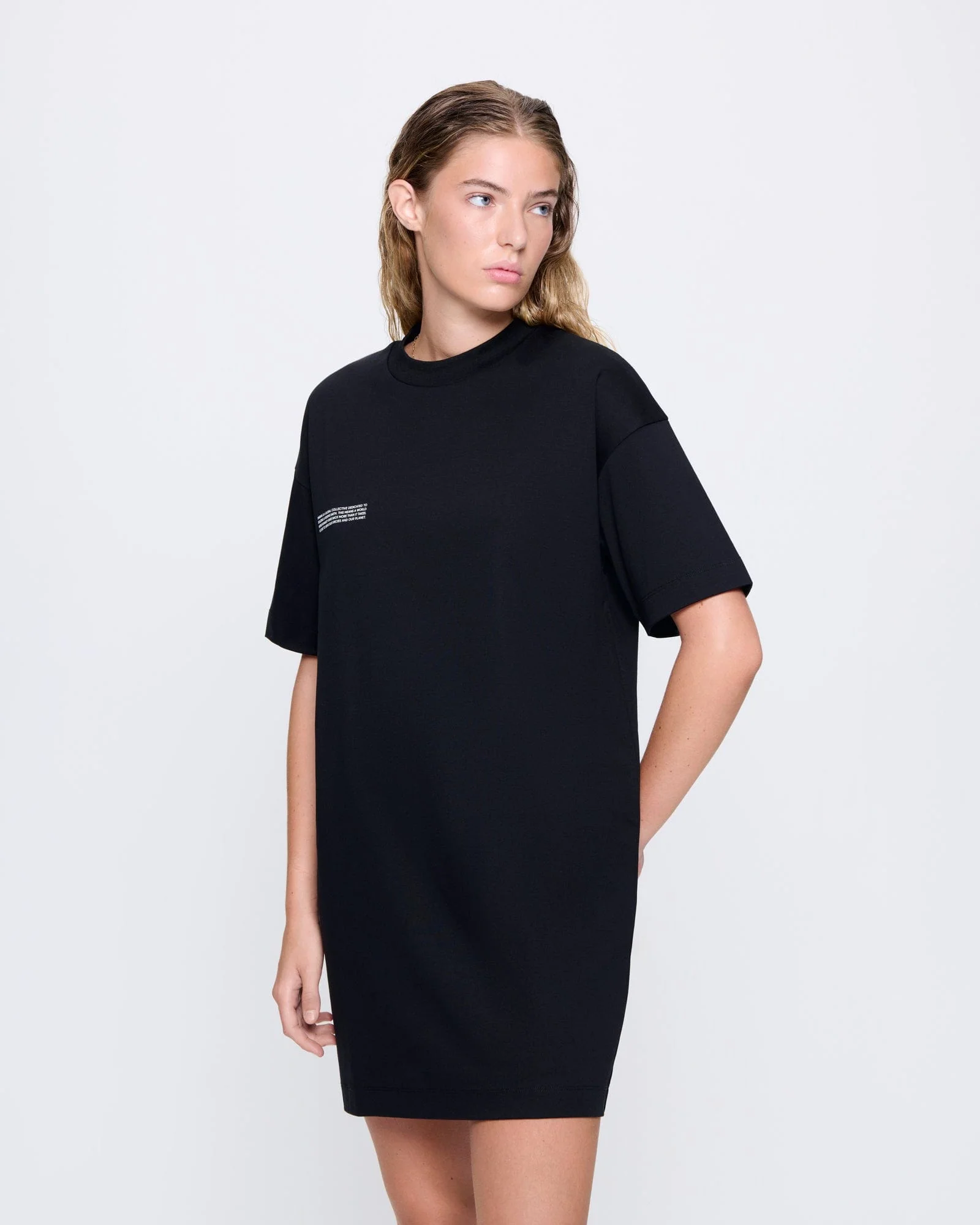 Womens Interlock T-Shirt Dress—Black - Image 3