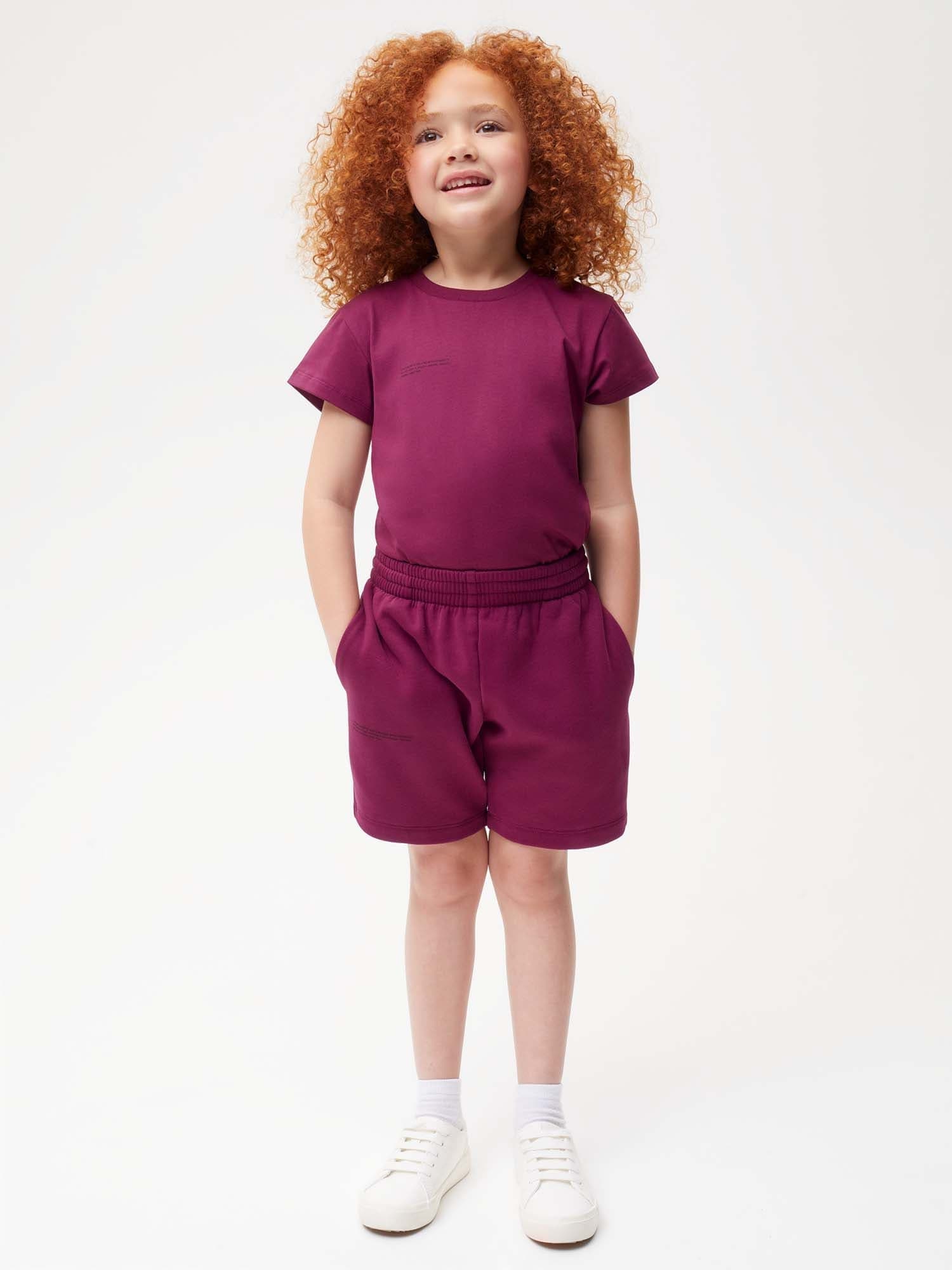 Kids' 365 Midweight Long Shorts—plum purple - Image 2