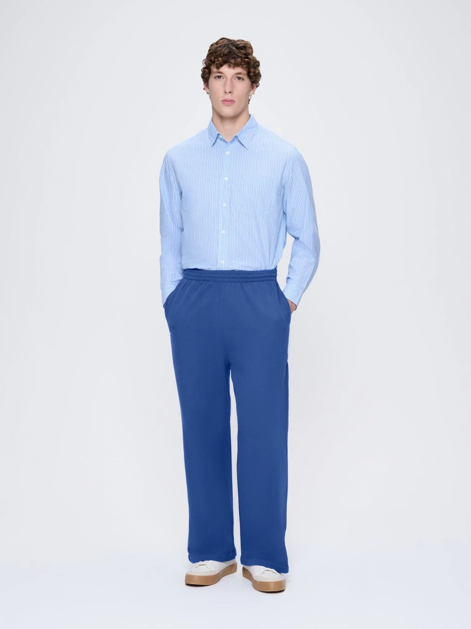Mens 365 Midweight Straight Leg Track Pants—Gaia Blue