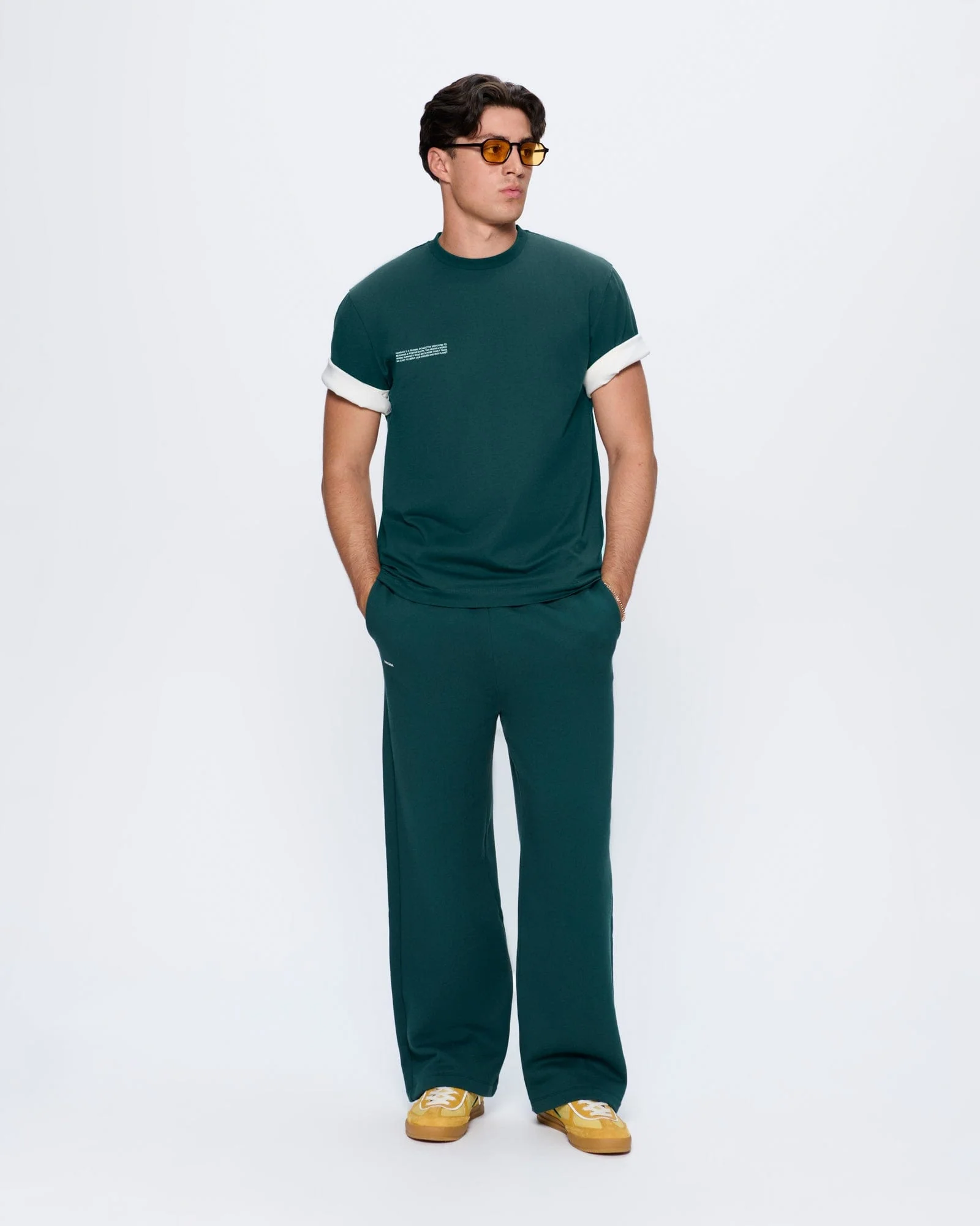 Mens 365 Midweight T-shirt—Foliage Green - Image 3