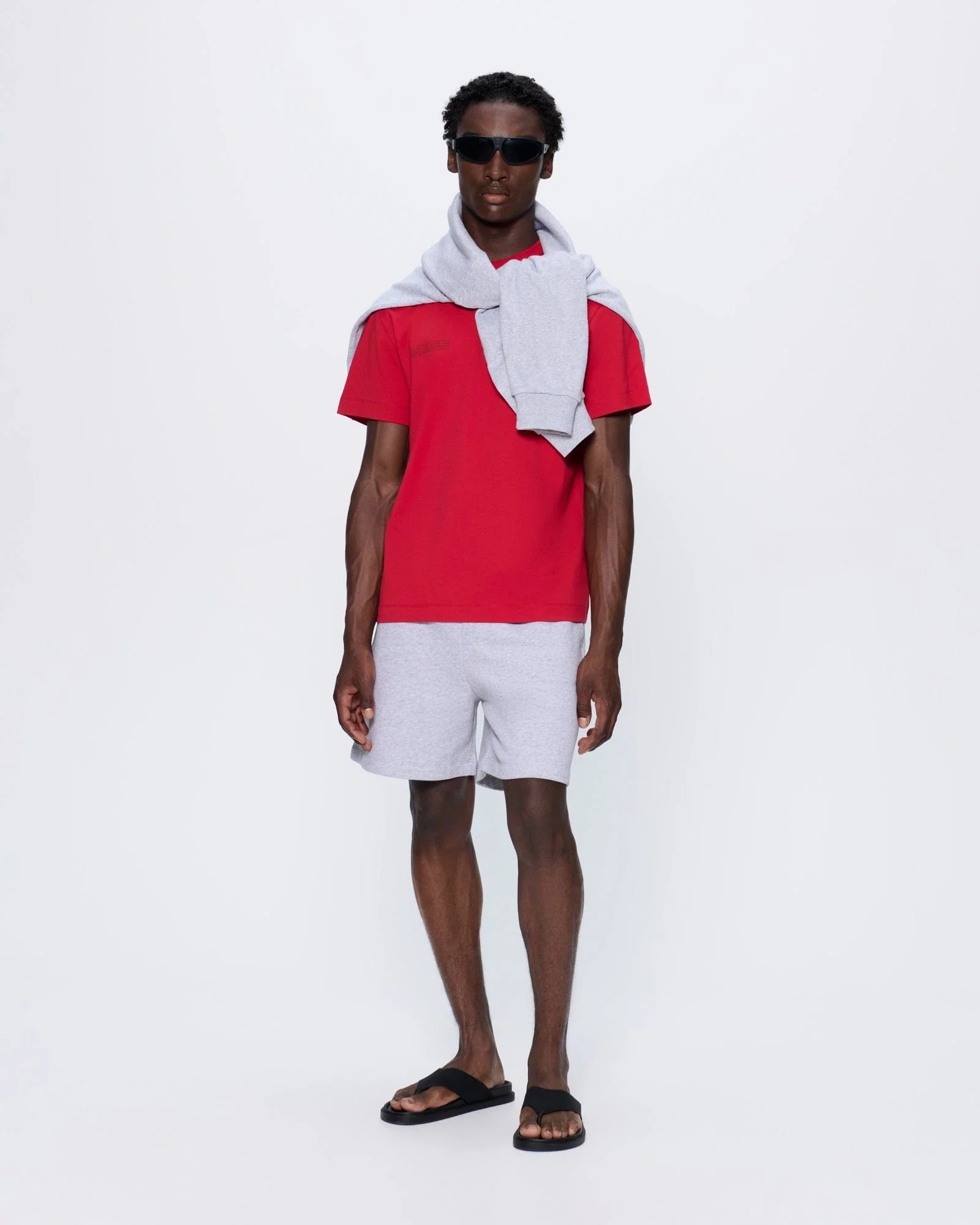 Mens 365 Midweight T-shirt—Goji red - Image 3