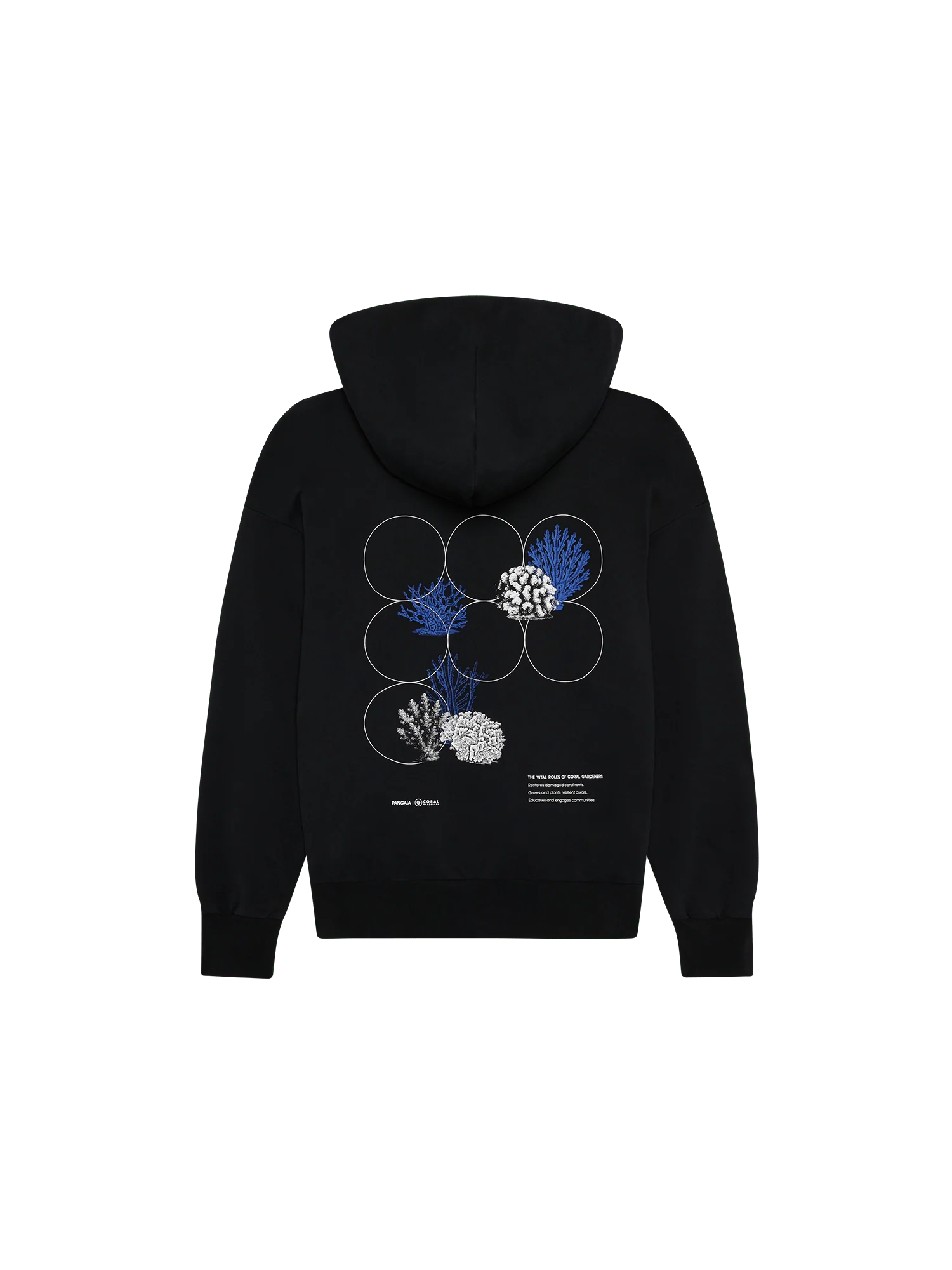 Womens Coral Gardeners Midweight Hoodie—Black - Image 2