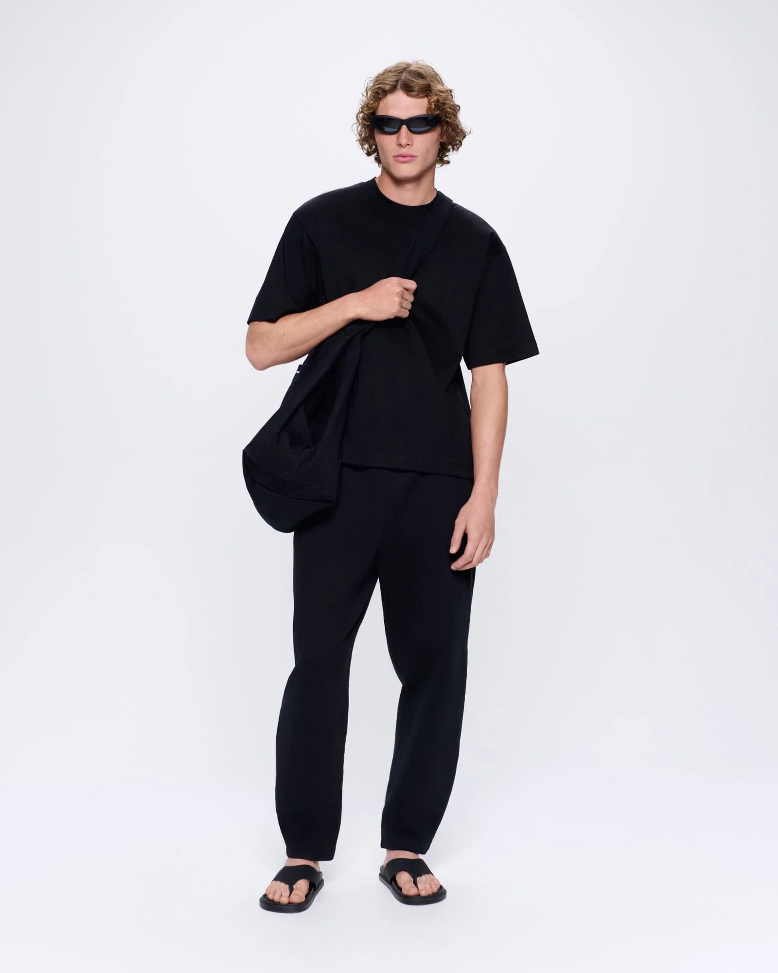 Mens DNA Barrel-Leg Track Pants—black