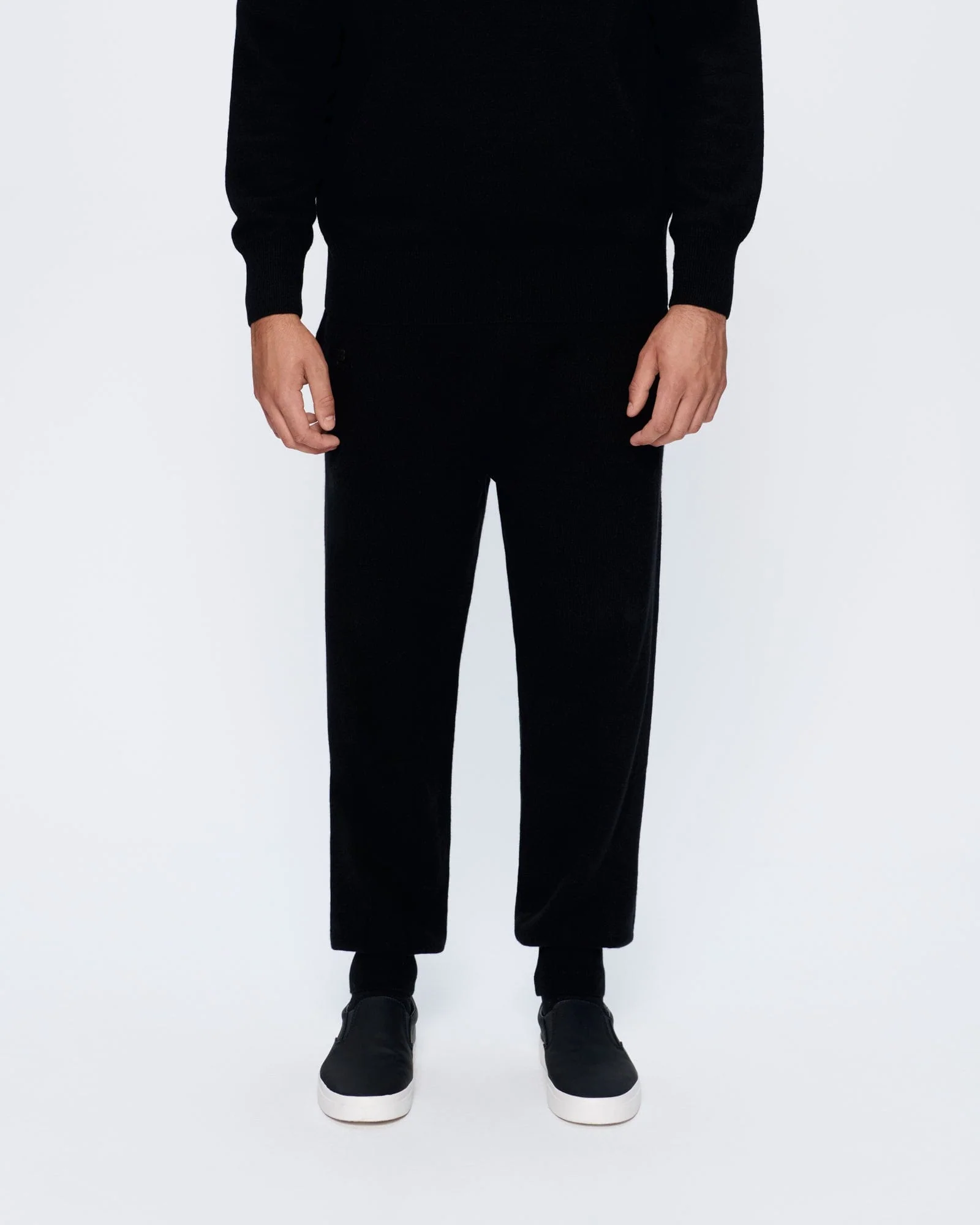 Mens Recycled Cashmere Track Pants—black - Image 3