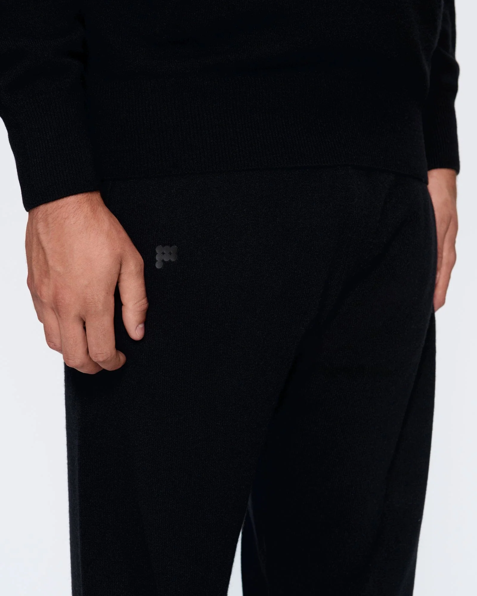Mens Recycled Cashmere Track Pants—black - Image 4
