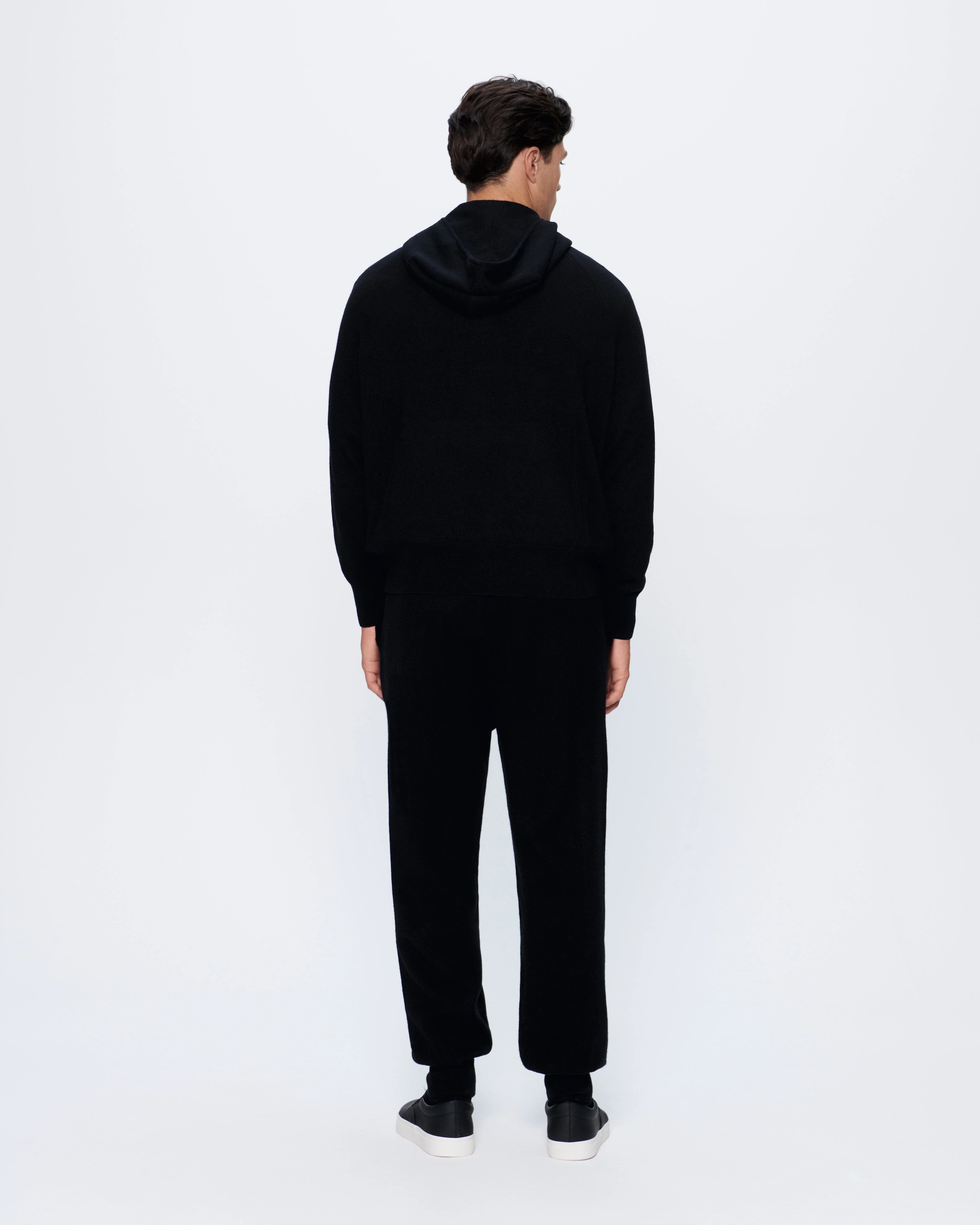 Mens Recycled Cashmere Track Pants—black - Image 5