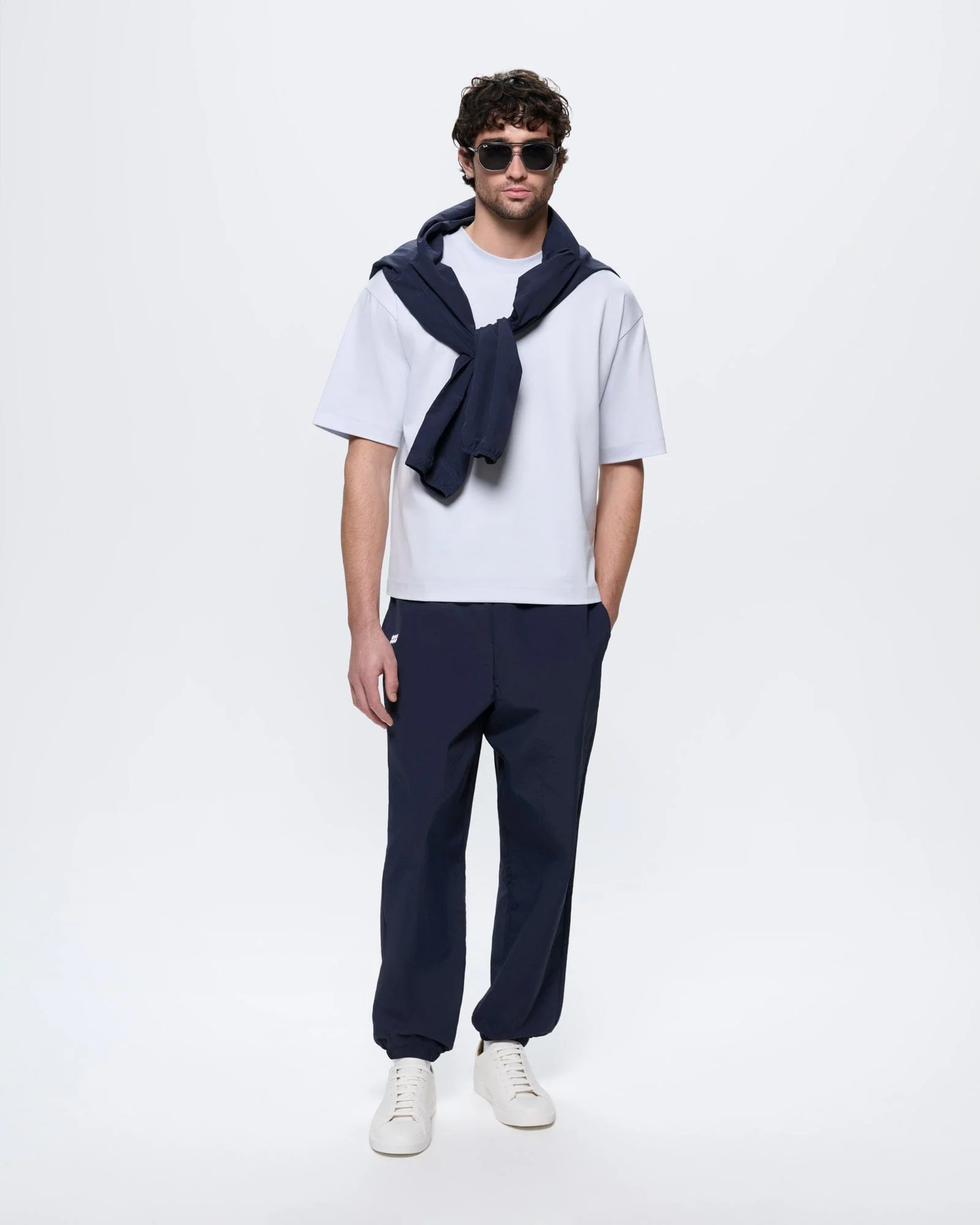 Mens Recycled Nylon Track Pants—Granite Navy