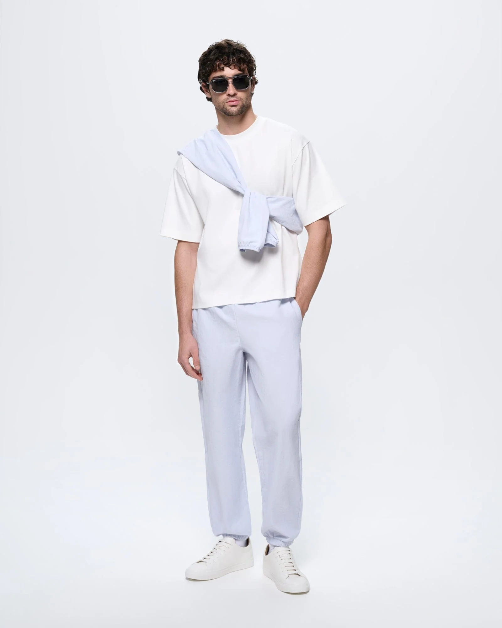 Mens Recycled Nylon Track Pants—Ice Grey