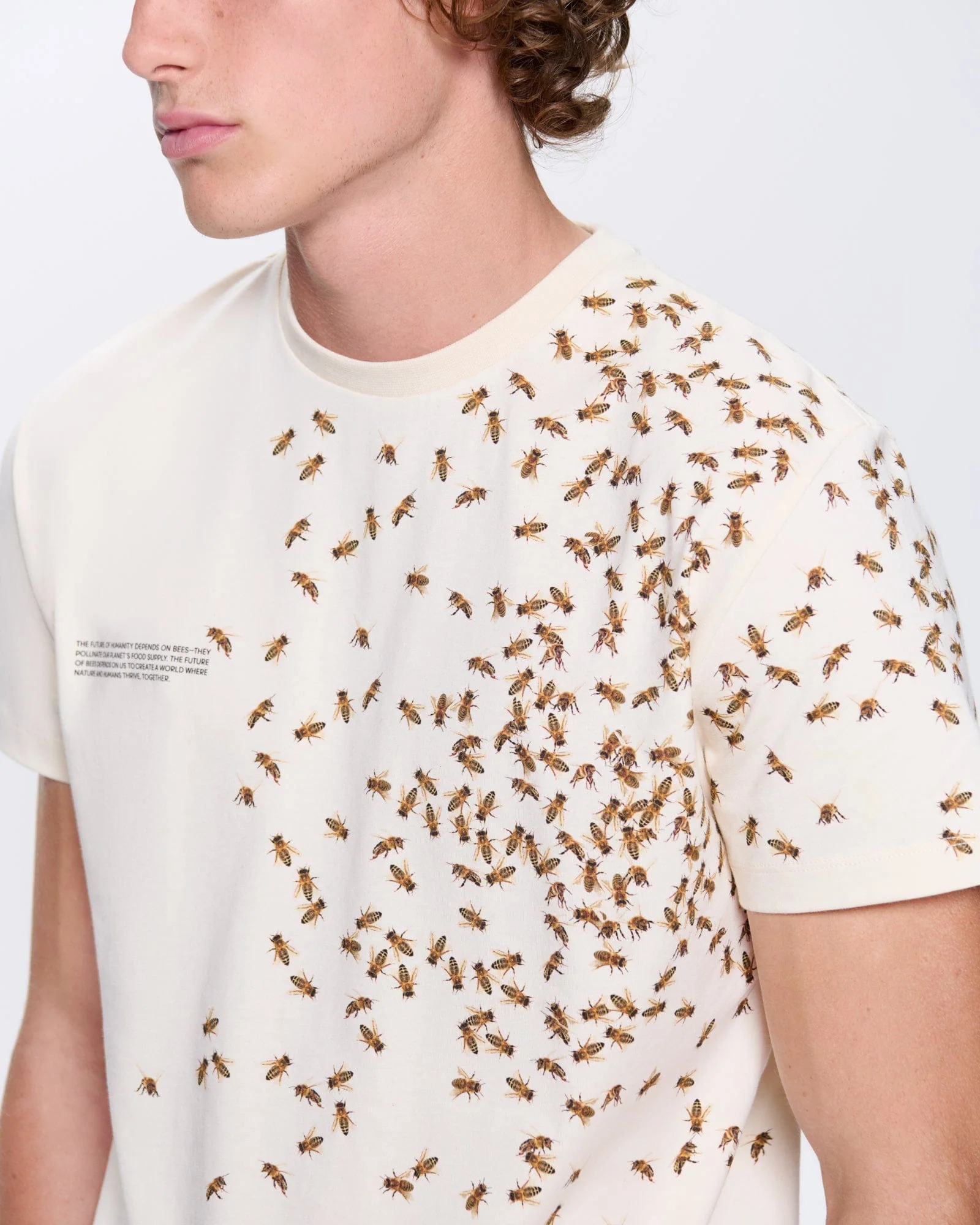 Mens Bee:wild Organic Cotton T-Shirt—Undyed - Image 3