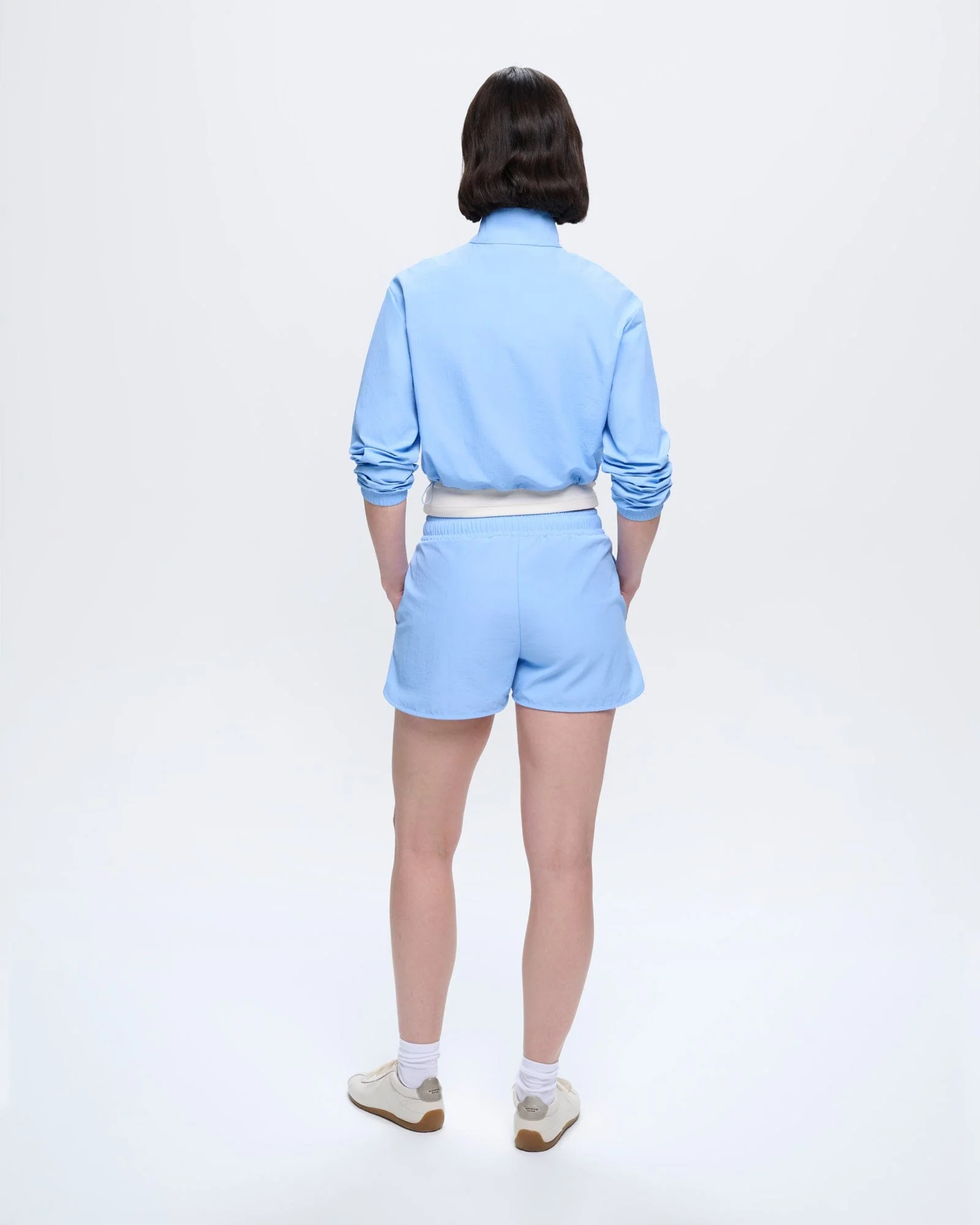 Womens Recycled Nylon Shorts—Dewdrop Blue - Image 5