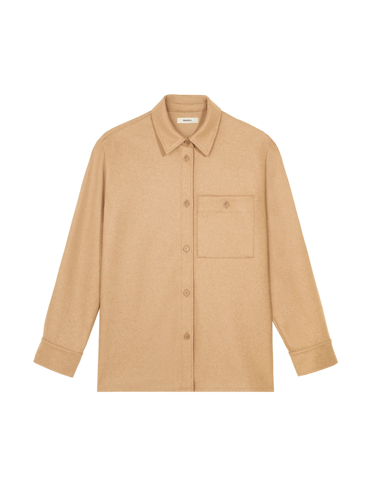 Womens Recycled Wool Long-Sleeve Shirt—Desert Camel - Image 2