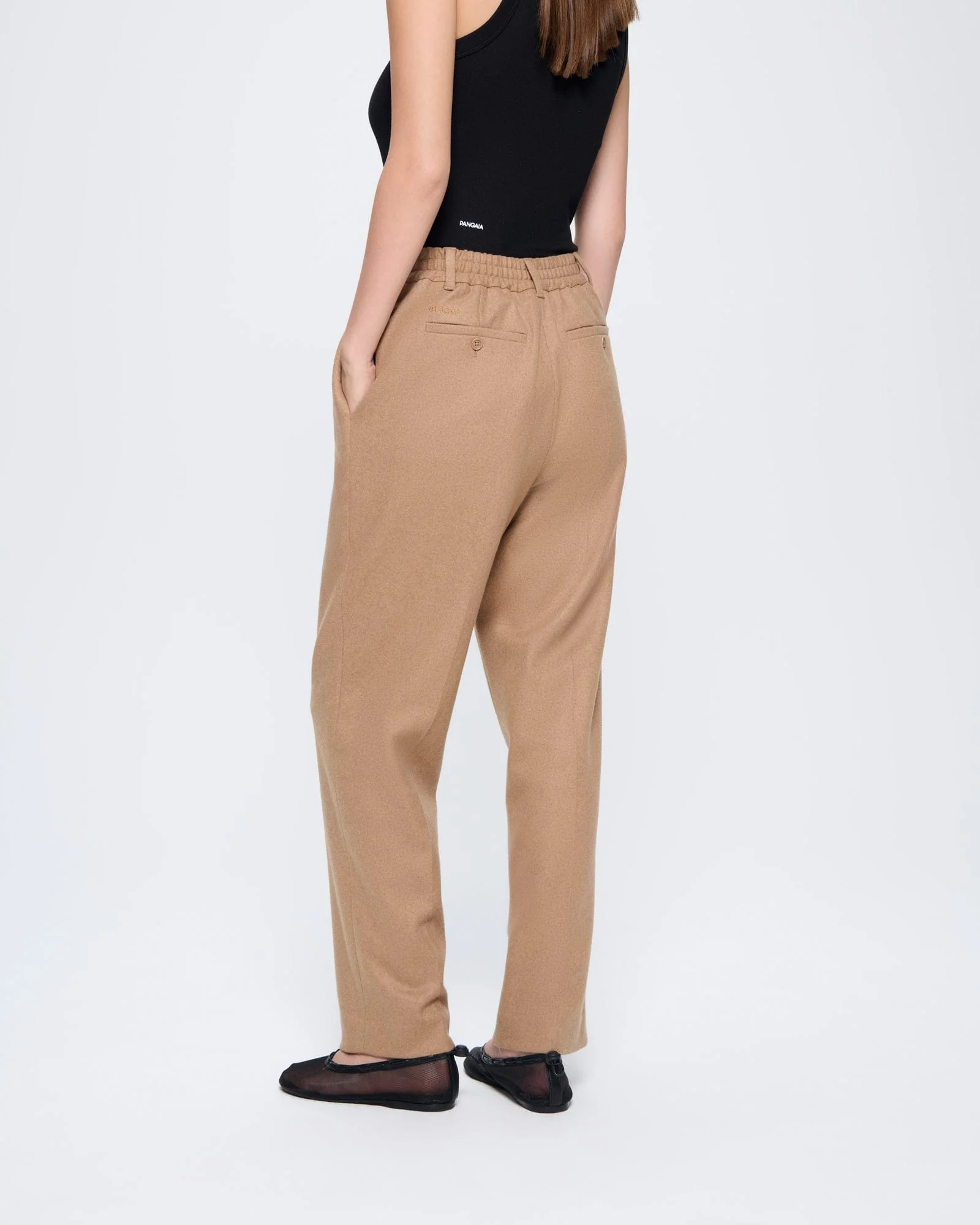 Womens Recycled Wool Trousers—Desert Camel - Image 4