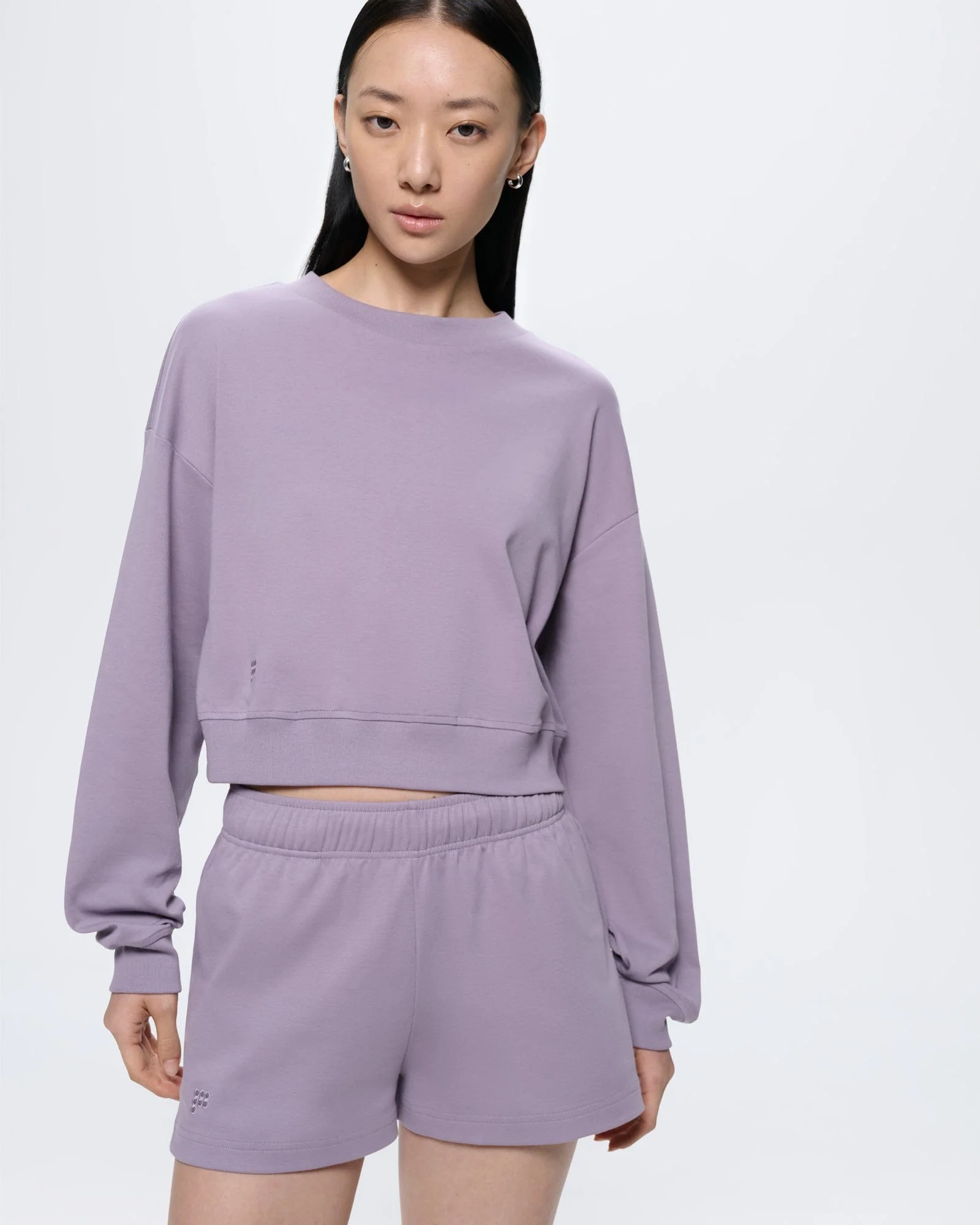 Womens Cropped Sweatshirt—Dusty Mauve